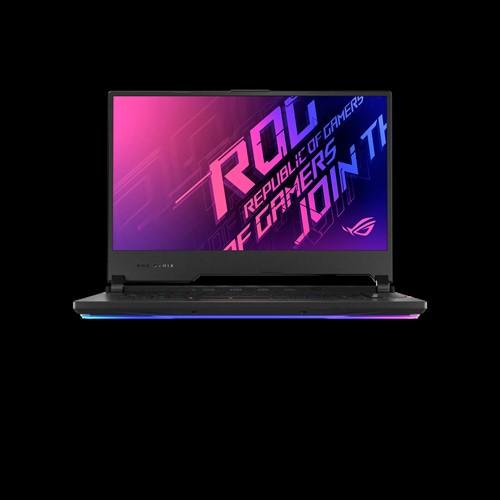 ASUS ROG Strix SCAR15 gaming notebook with a 15.6-inch FHD display, Intel i7 processor, and RGB backlit keyboard.