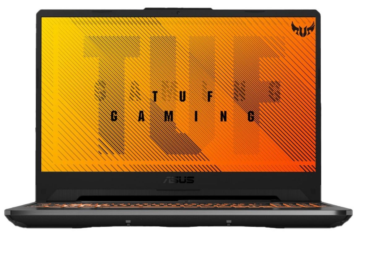 ASUS TUF Gaming FX506LI notebook with 15.6-inch FHD display, Intel i5 processor, and RGB backlit keyboard, showcasing its sleek design and gaming capabilities.