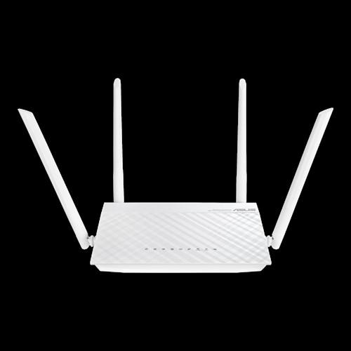 ASUS RT-AC59U V2 AC1500 Dual-Band Wi-Fi 5 Router in white color with four external antennas and USB port.