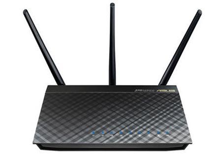 ASUS RT-AC66U B1 Wi-Fi 5 router with dual-band capabilities and USB 3.0 port, designed for high-speed internet and enhanced security.