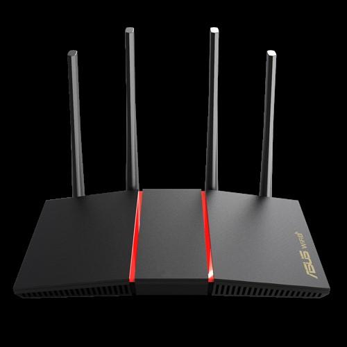 ASUS RT-AX55 AX1800 Dual Band WiFi 6 Router with sleek design and multiple ports.