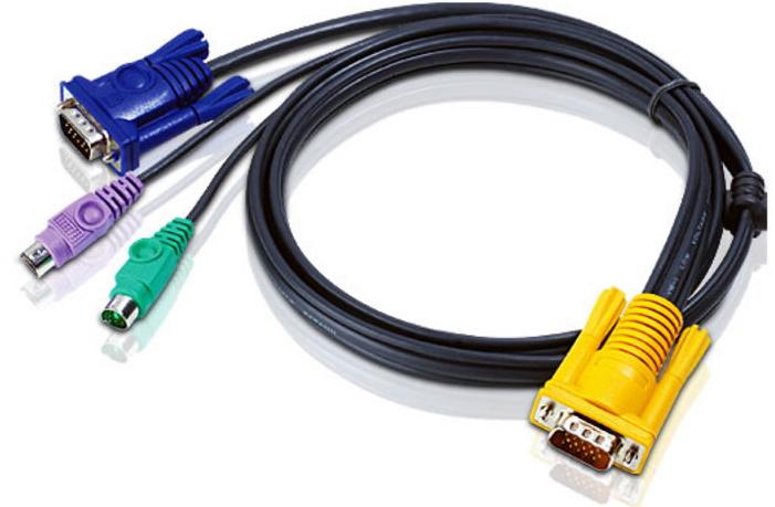 ATEN KVM Cable 1.2m featuring VGA and PS/2 connectors, designed for seamless KVM switch integration.
