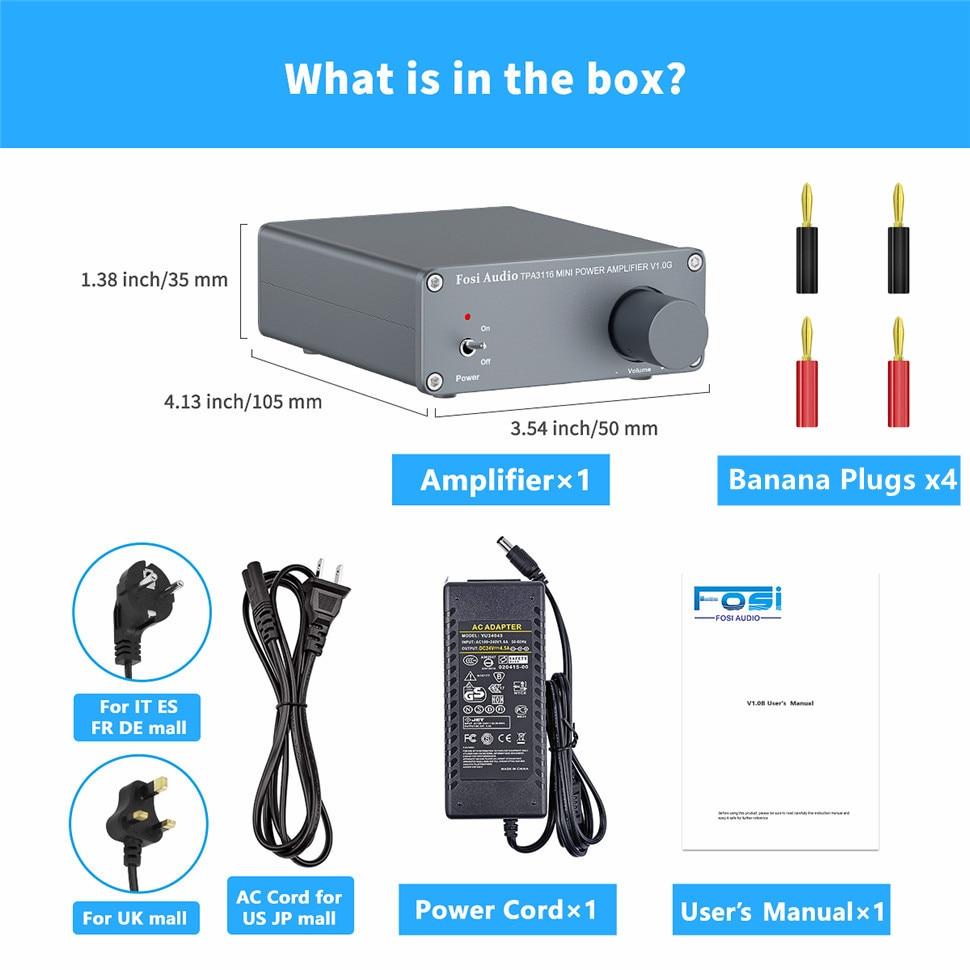 Compact Audio Power Amplifier 2 Channel Stereo Class D Mini Hi-Fi Professional with RCA input and sleek design.