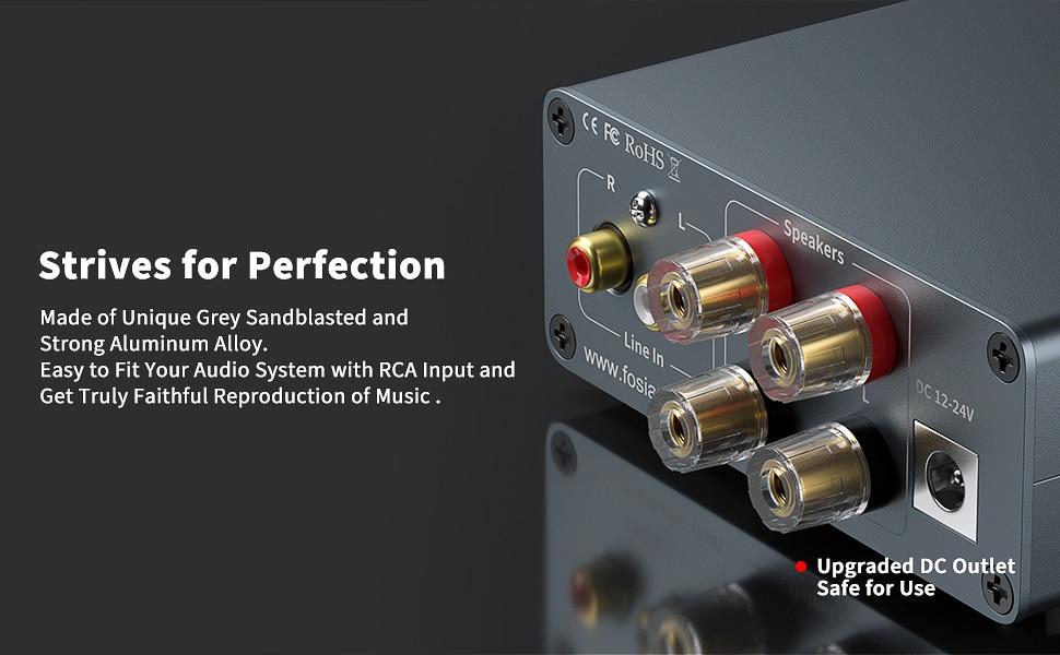 Compact Audio Power Amplifier 2 Channel Stereo Class D Mini Hi-Fi Professional with RCA input and sleek design.