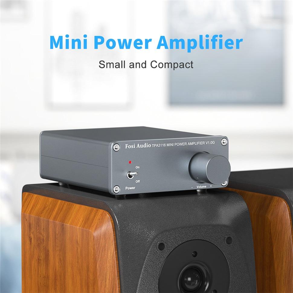 Compact Audio Power Amplifier 2 Channel Stereo Class D Mini Hi-Fi Professional with RCA input and sleek design.