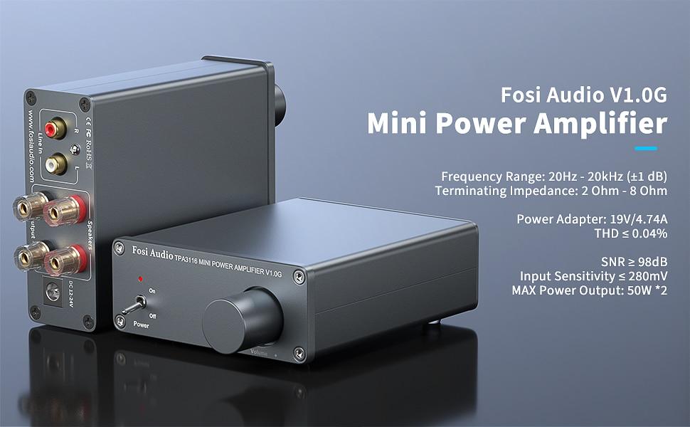 Compact Audio Power Amplifier 2 Channel Stereo Class D Mini Hi-Fi Professional with RCA input and sleek design.