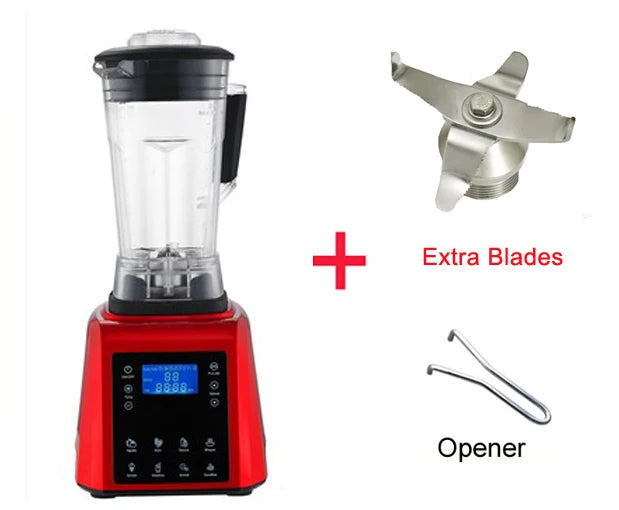 Automatic Digital Touchscreen 3HP Professional Blender with a 2L BPA-free container and touchscreen controls, showcasing its sleek design and stainless steel blades.