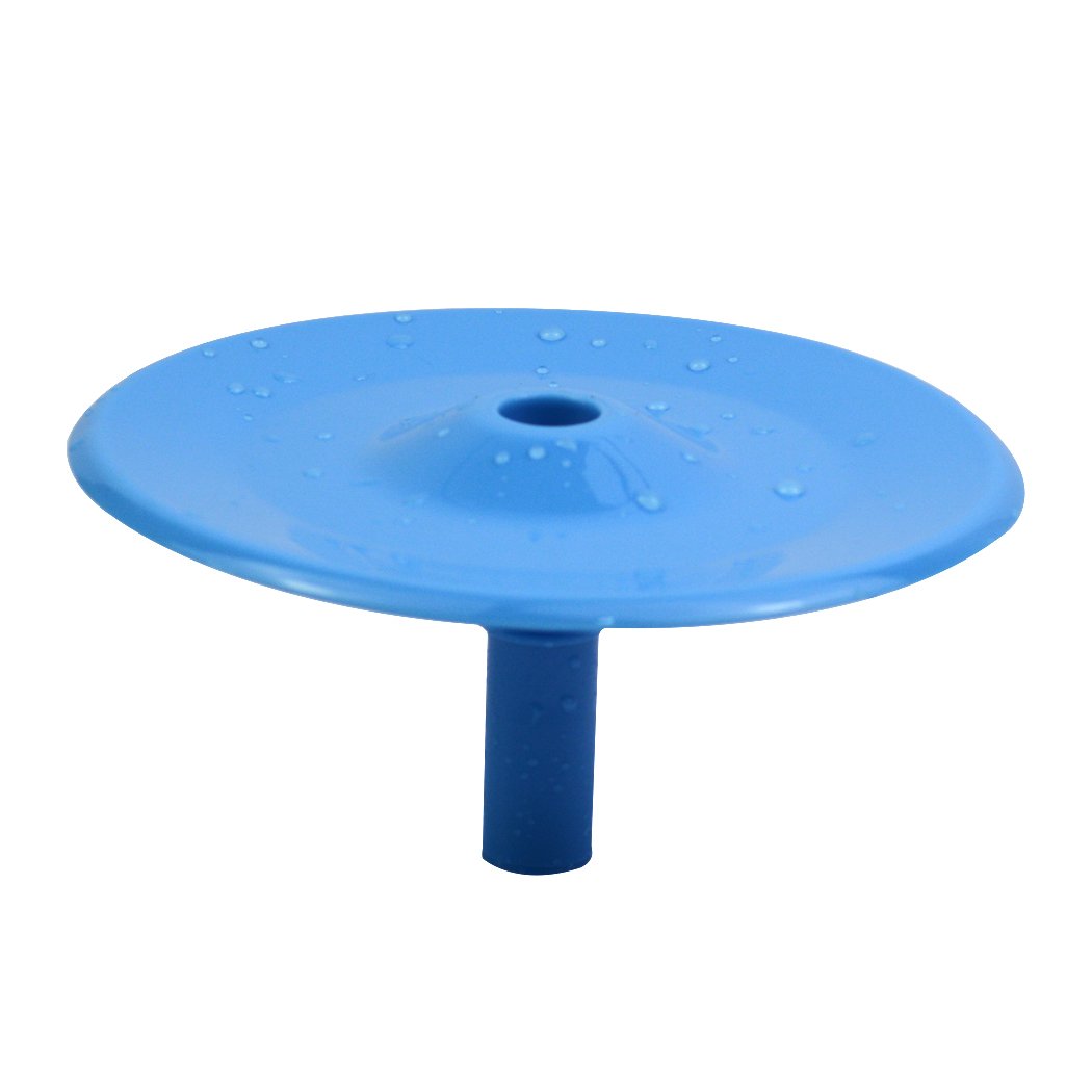 Automatic Electric Pet Water Fountain for dogs and cats, featuring a flower design and dual-action filter, in white and blue colors.