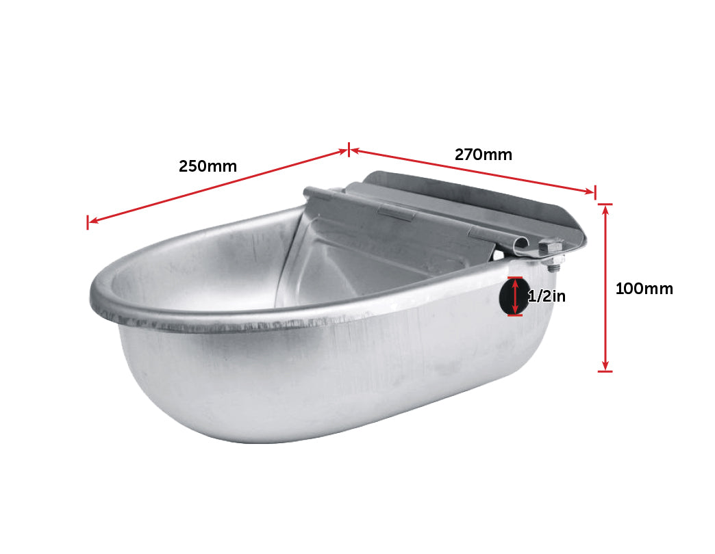 Automatic Water Bowl made of stainless steel with a float mechanism, designed for easy access and maintenance for pets.