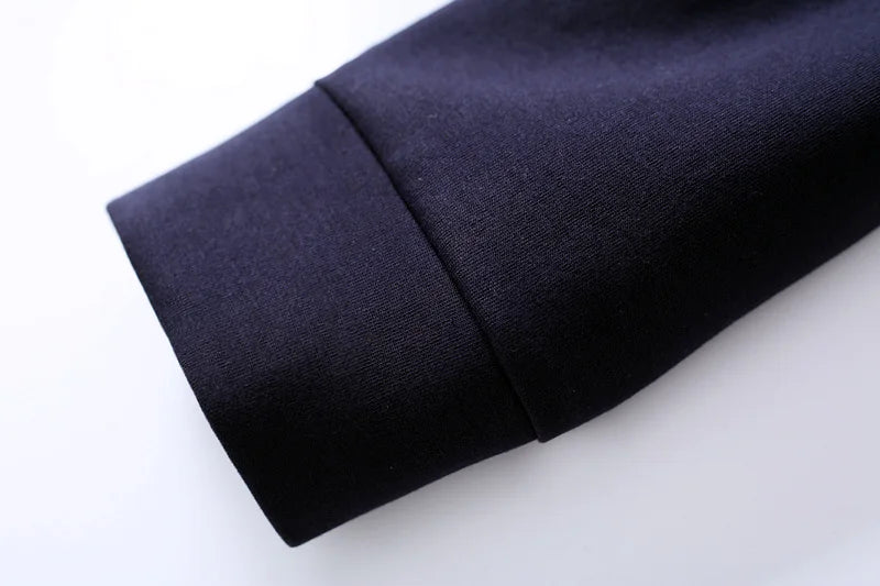 Autumn Simple Three Dimensional Cutting Zipper Cardigan showcasing its stylish design and full sleeves, made from a soft cotton-polyester blend.