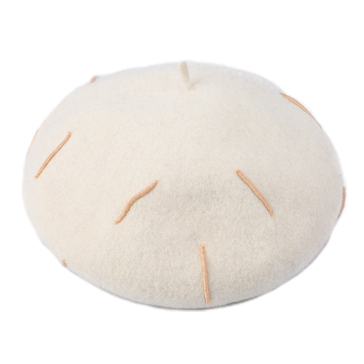 A stylish Autumn Winter Embroidered Warm Wool Hat for women, featuring intricate embroidery and a comfortable fit, perfect for outdoor leisure activities.