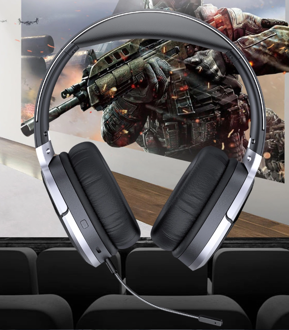 AWEI A799BL Foldable Gaming Wireless Headphone in black, showcasing its sleek design and over-ear cushions.
