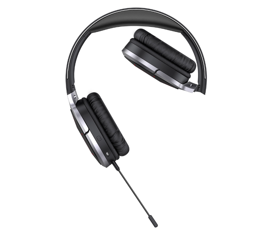 AWEI A799BL Foldable Gaming Wireless Headphone in black, showcasing its sleek design and over-ear cushions.