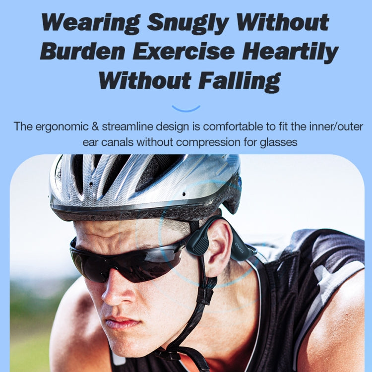 AWEI A895BL Air Conduction Luminous Sports Bluetooth Earphones in black, showcasing their sleek design and luminous feature.