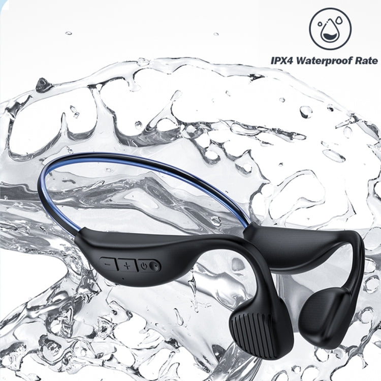 AWEI A895BL Air Conduction Luminous Sports Bluetooth Earphones in black, showcasing their sleek design and luminous feature.