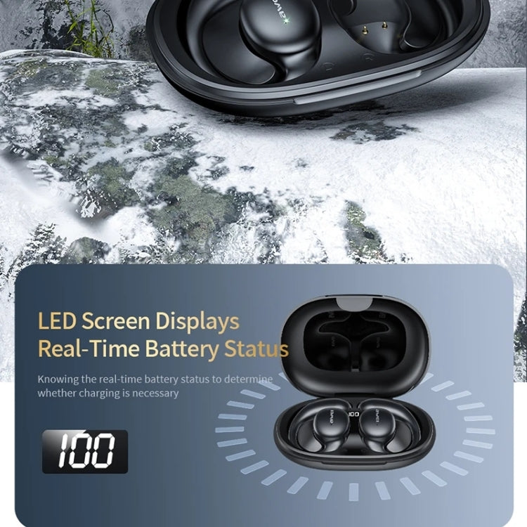 Awei T80 Air Conduction Sport TWS Bluetooth Earbuds in black, showcasing their sleek design and earhook style.