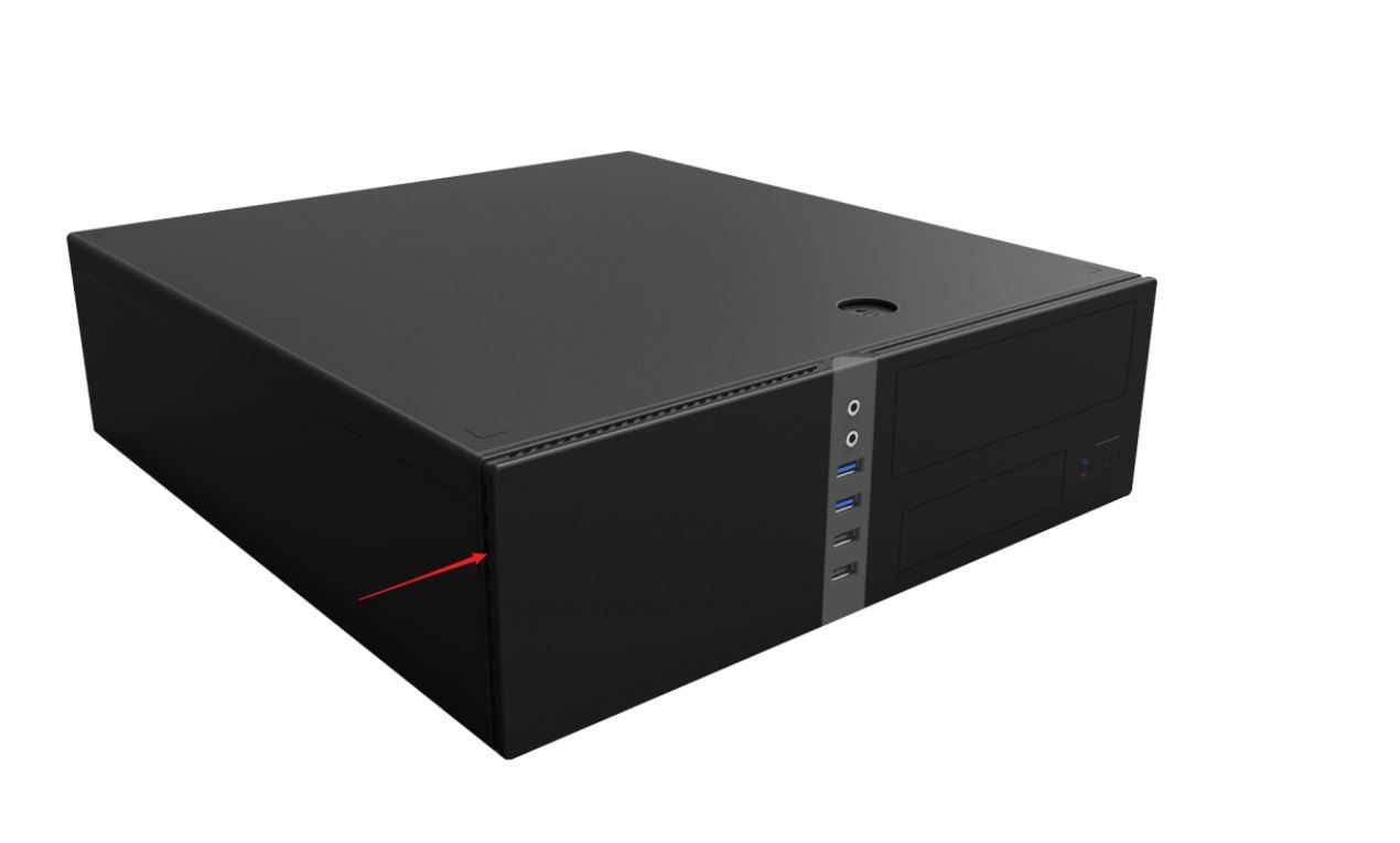 AYWUN 502 SFF mATX Business Case with 300W PSU, featuring USB ports and a sleek design.