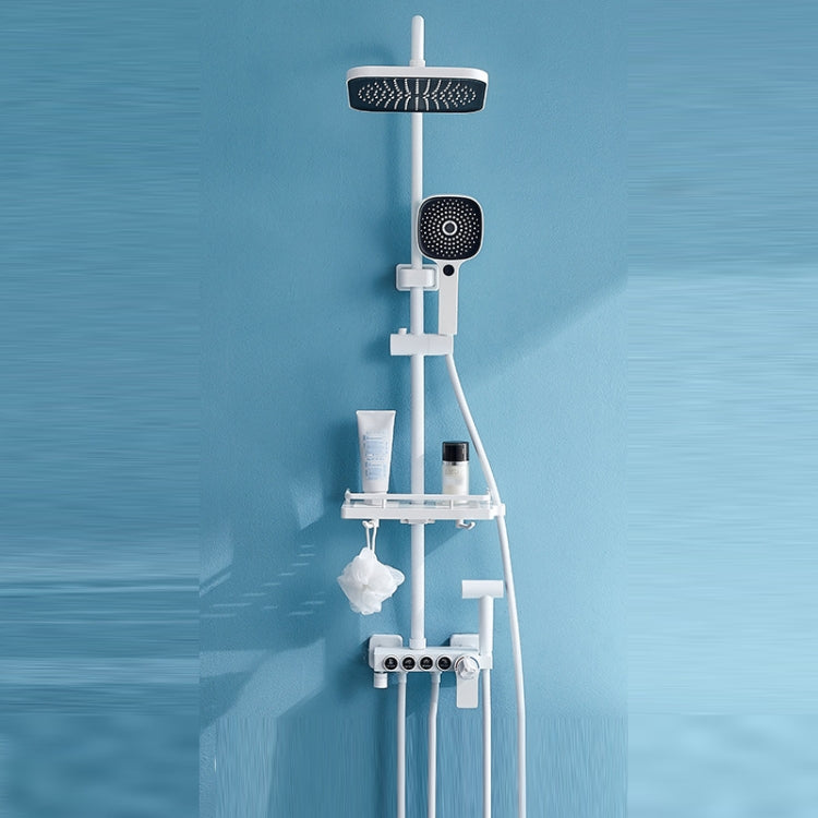B12 Four Gear Round Tube Constant Temperature Shower Head Set showcasing sleek design and LED temperature display.