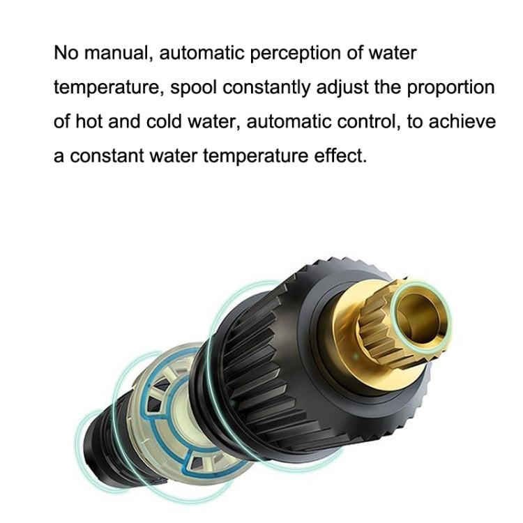 B12 Four Gear Round Tube Constant Temperature Shower Head Set showcasing sleek design and LED temperature display.