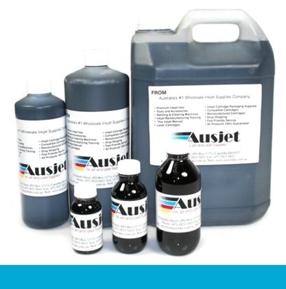 5-liter bottle of B5020 Sensient Cyan Ink, premium quality inkjet ink for professional use, made in the USA.