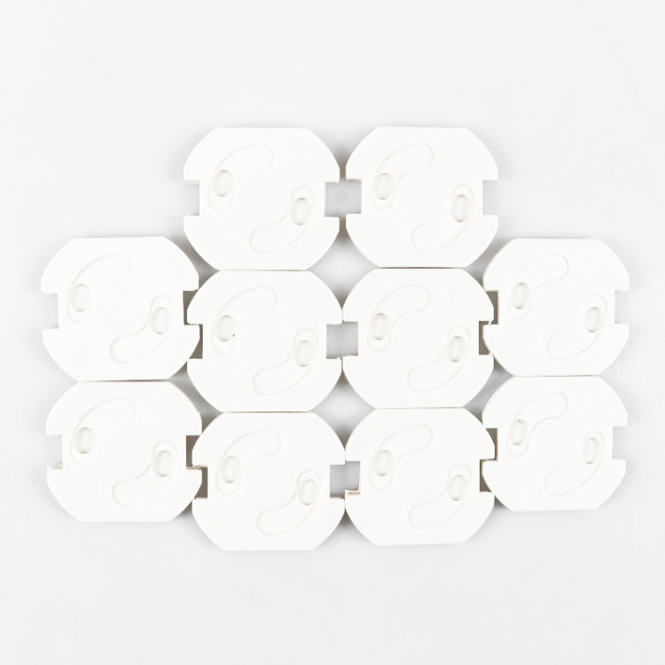 Baby Anti-Shock EU Standard Socket Cover in white, designed for child safety with a back paste installation feature.