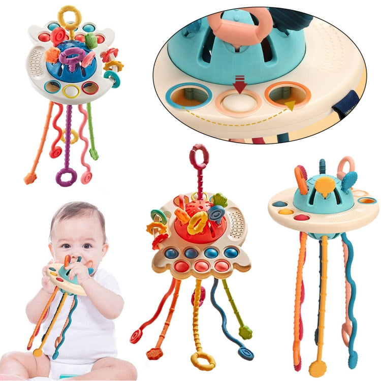 Colorful Baby Puzzle Fun Finger Pumping Toys designed for early teaching and development, featuring cartoon shapes and soft materials.