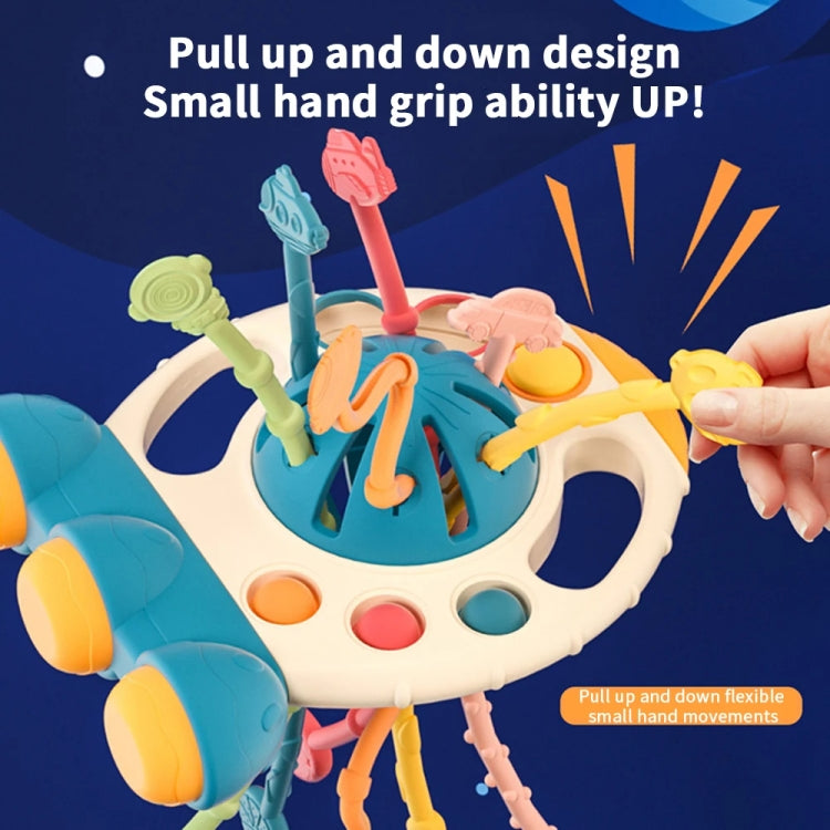 Colorful Baby Puzzle Fun Finger Pumping Toy designed for early teaching, featuring cartoon shapes and soft, safe material.