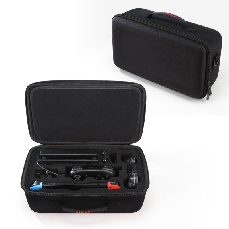 A protective hard carrying case for Nintendo Switch, featuring a durable exterior and soft lining, designed for travel and storage.