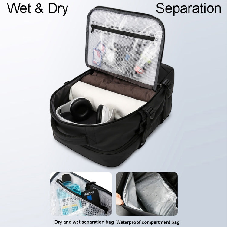 BANGE BG-2892 Men's Business Double-Shoulder Backpack in leather abrasive material, showcasing its ergonomic design and large capacity.