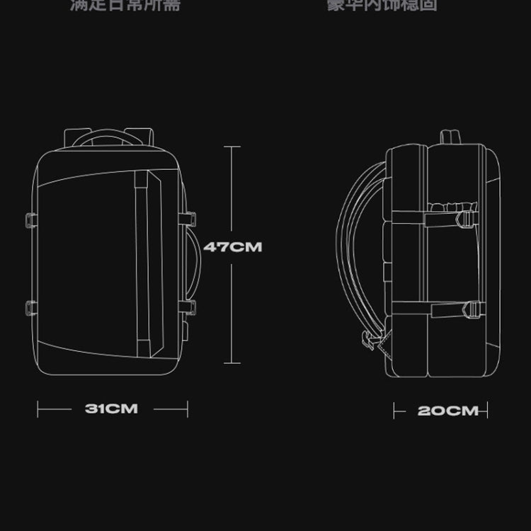 BANGE BG-2892 Men's Business Double-Shoulder Backpack in leather abrasive material, showcasing its ergonomic design and large capacity.