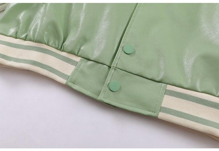 Men's retro baseball jacket featuring color block design and furry patches, perfect for autumn streetwear.