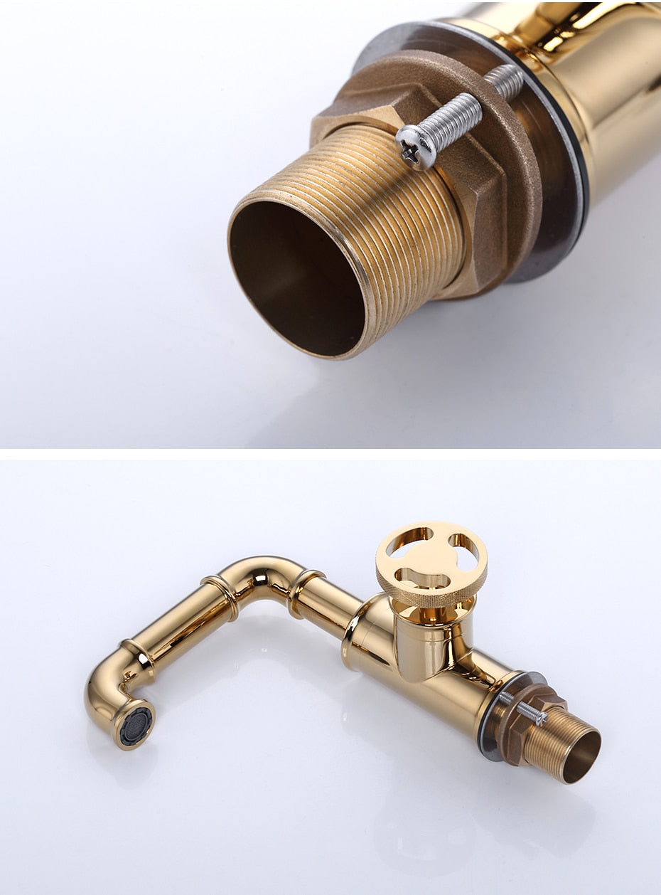 Black brass crane basin faucet with hot and cold water mixer, featuring a contemporary design and single handle for easy operation.