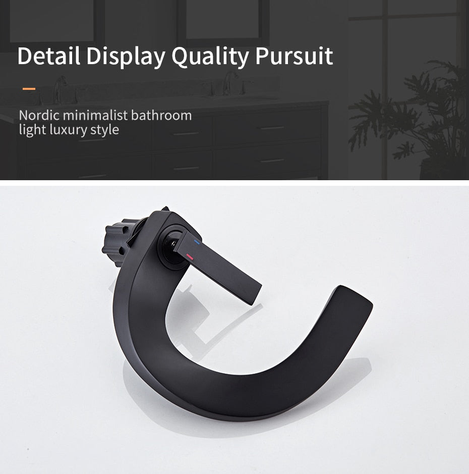 Modern brass basin faucet with single handle and sleek design, available in chrome, brushed nickel, and black finishes.