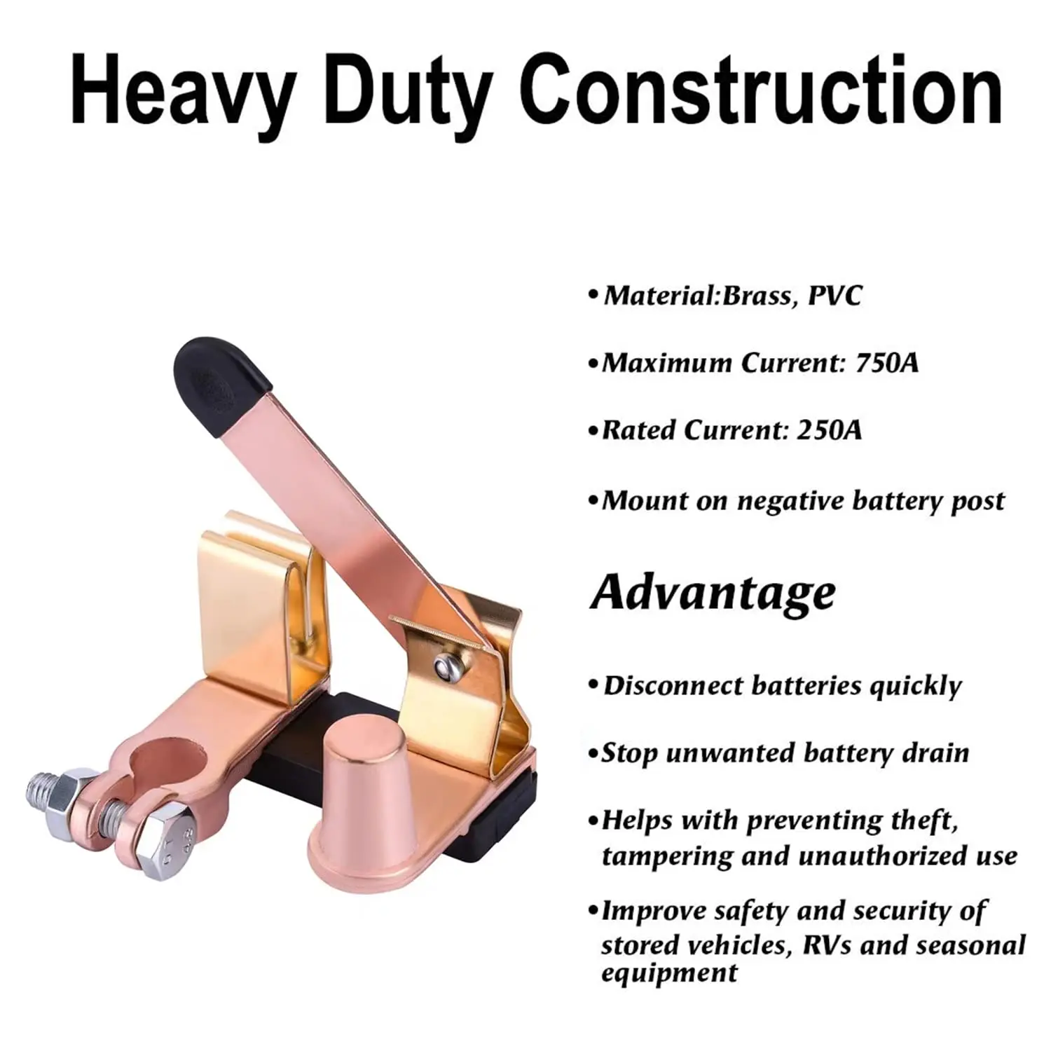 Battery Isolator Switch Disconnect Power Cut Off Kill for vehicles, featuring a heavy-duty design for reliable battery management.