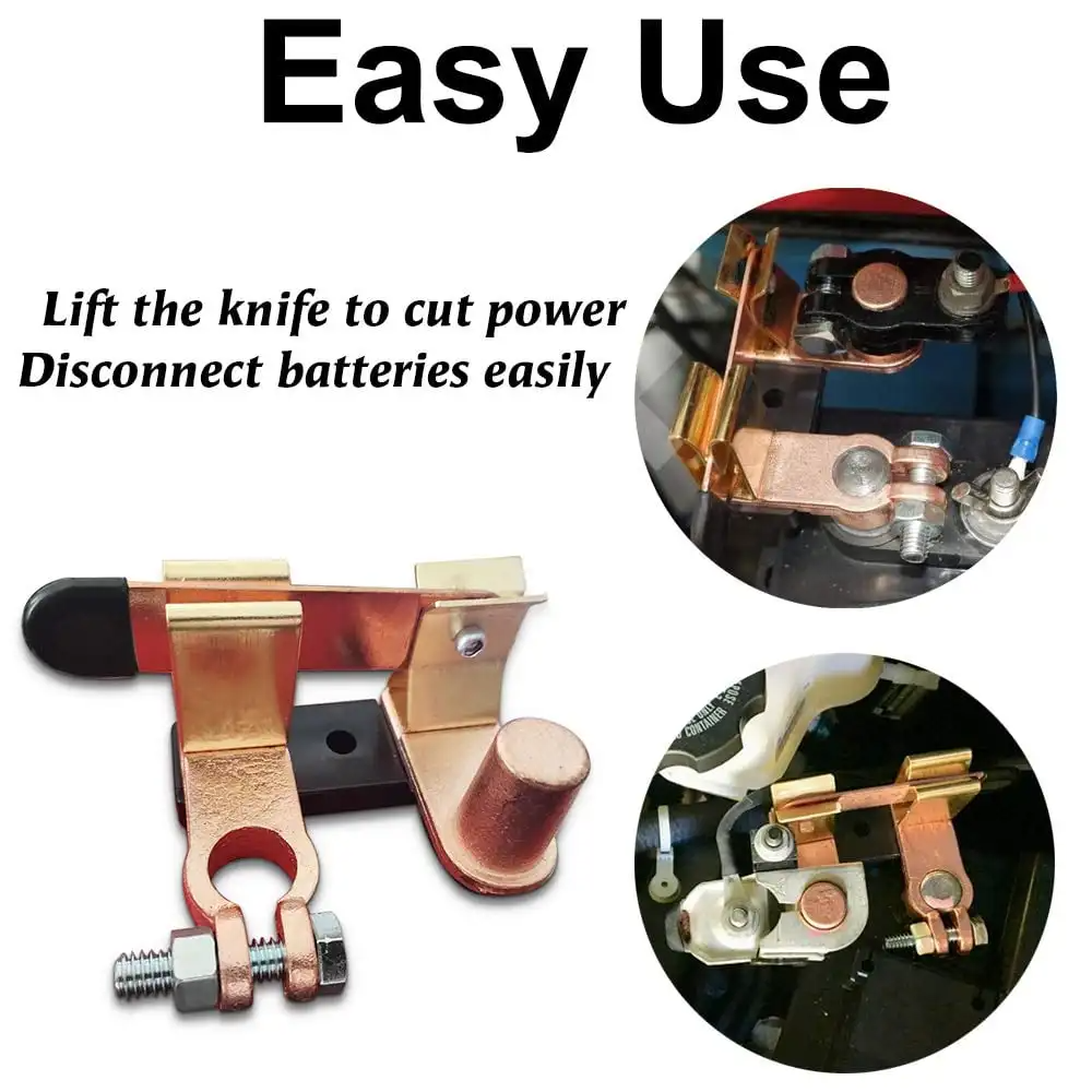 Battery Isolator Switch Disconnect Power Cut Off Kill for vehicles, featuring a heavy-duty design for reliable battery management.