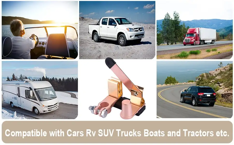 Battery Isolator Switch Disconnect Power Cut Off Kill for vehicles, featuring a heavy-duty design for reliable battery management.