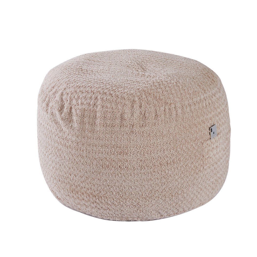 Extra Large Bean Bag Refill Chair in cream color, featuring rose plush velvet fabric and a stylish design, perfect for indoor lounging.