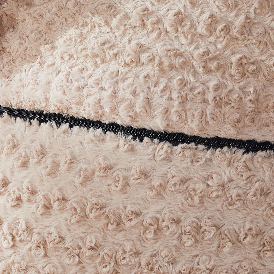 Extra Large Bean Bag Refill Chair in cream color, featuring rose plush velvet fabric and a stylish design, perfect for indoor lounging.