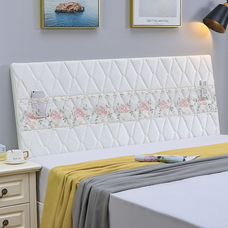 Bedside Anti-Collision Quilted Thick Fabric Protective with storage pockets, showcasing its soft padded design and durable fabric.