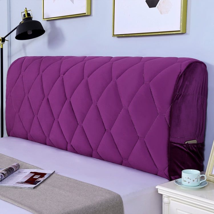 Bedside All-Inclusive Anti-Collision Quilted Thick Fabric Protective in a cozy bedroom setting, showcasing its quilted design and side storage pockets.