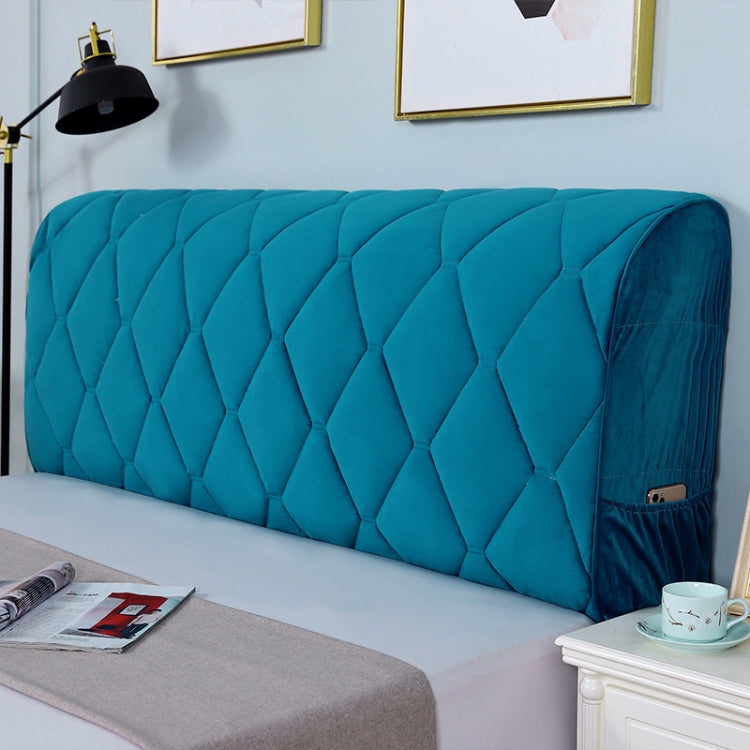 Bedside All-Inclusive Anti-Collision Quilted Thick Fabric Protective in a stylish bedroom setting, showcasing its padded design and side storage pockets.