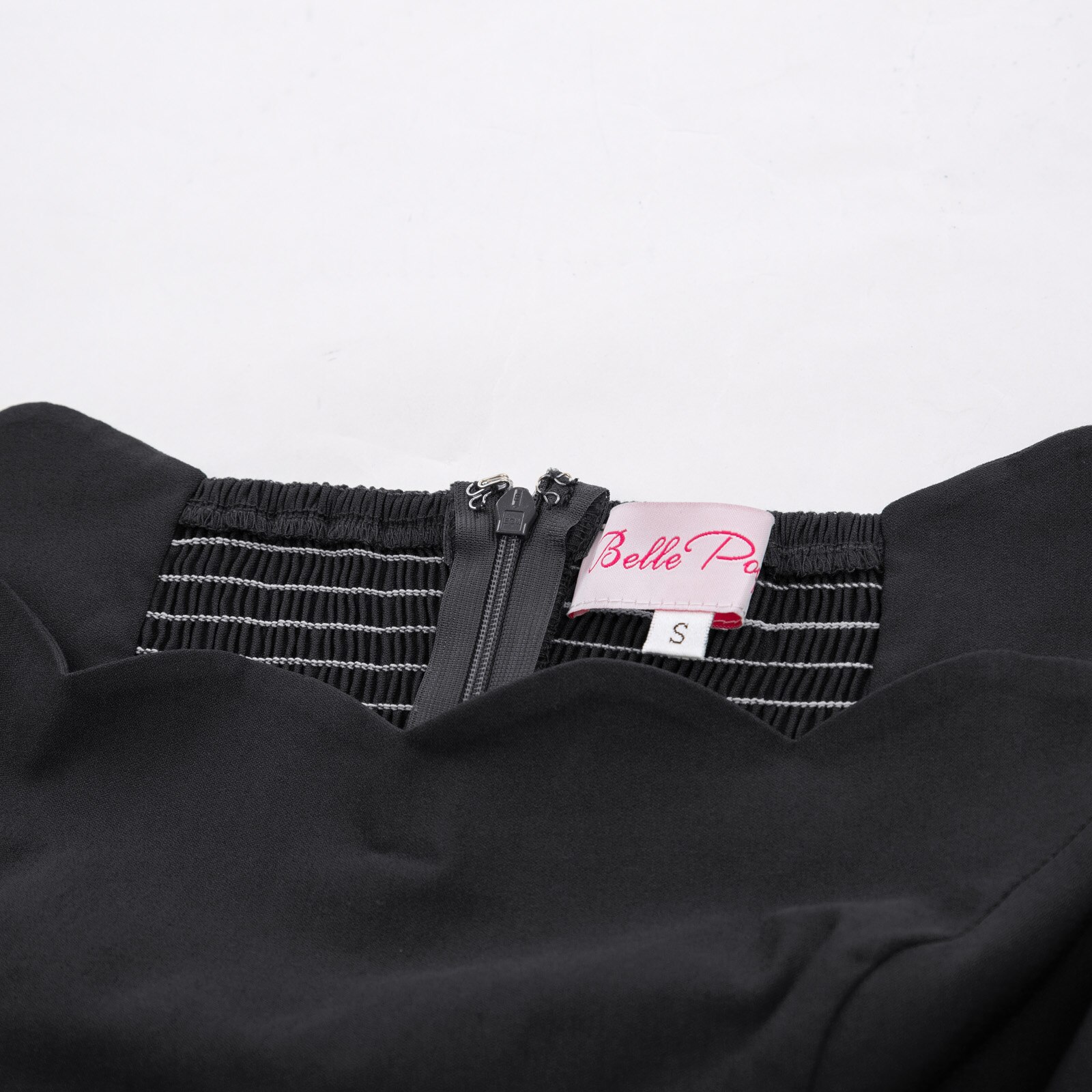 Belle Poque Retro Sexy Long Sleeve Off Shoulder Flared Dress in solid color, featuring a knee-length A-line silhouette and elegant off-shoulder neckline.