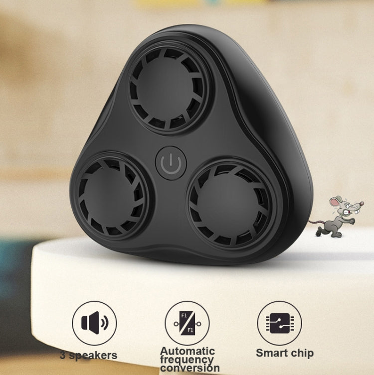 BG310 3-Horn Ultrasonic Mouse Repellent device with three speakers, compact design, and eco-friendly features.