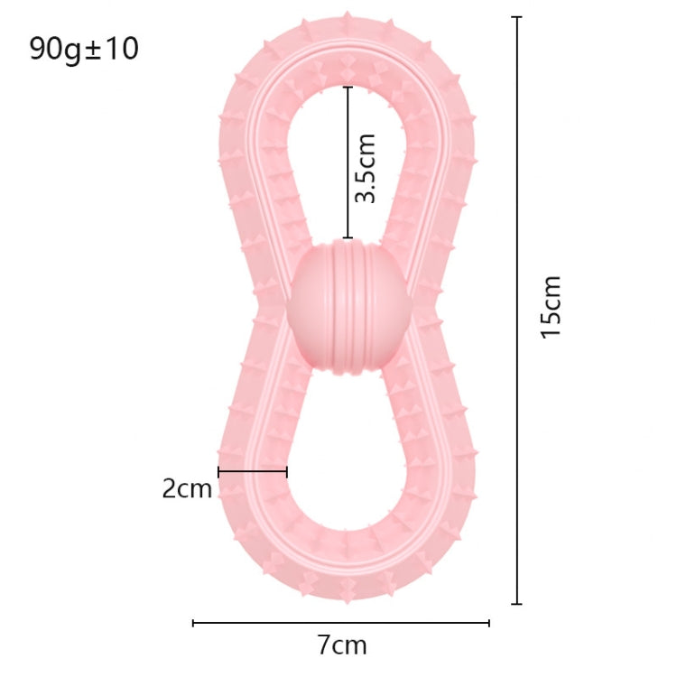 BG5039 Number 8 Shape Dog Teething Stick made of TPR, designed for chewing and dental health, available in various colors.