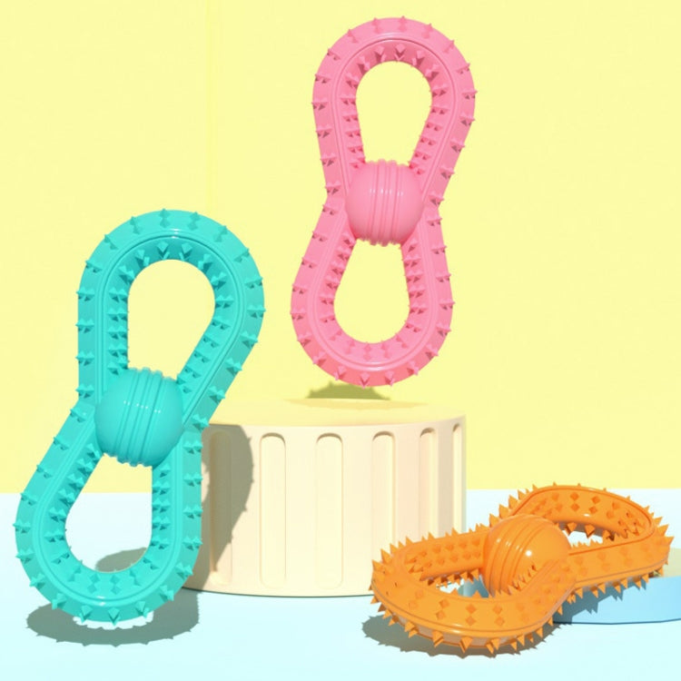 BG5039 Number 8 Shape Dog Teething Stick made of TPR, designed for chewing and dental health, available in various colors.