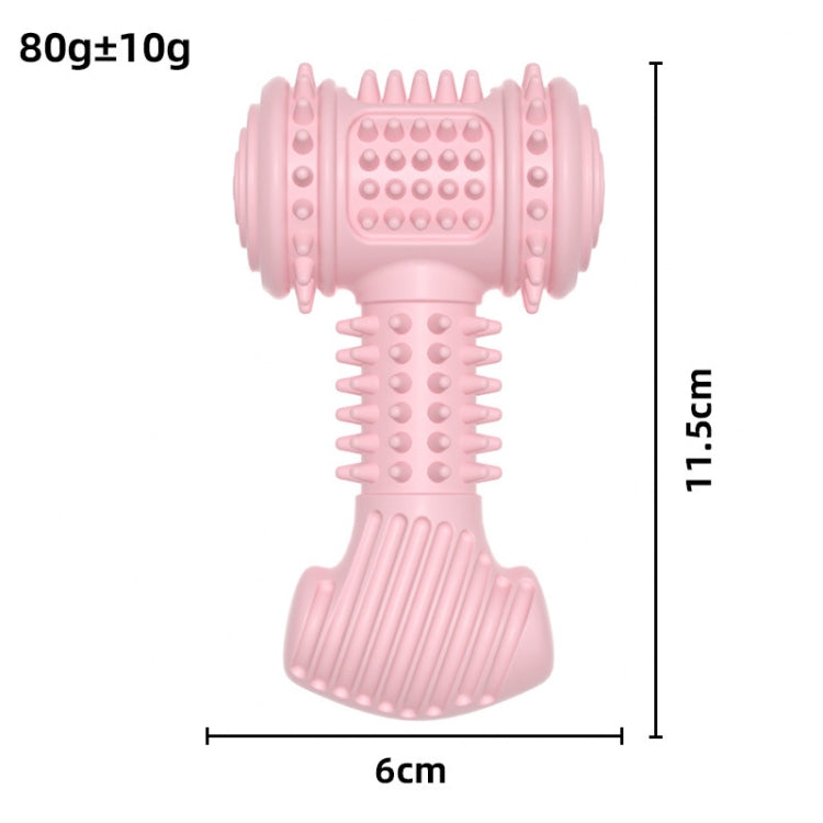 BG5045 TPR Pet Chewing Toy in hammer shape, pink color, designed for dog teething and dental care.