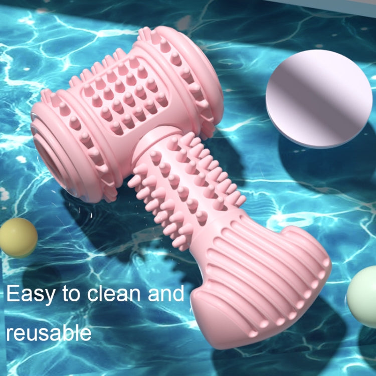 BG5045 TPR Pet Chewing Toy in hammer shape, pink color, designed for dog teething and dental care.
