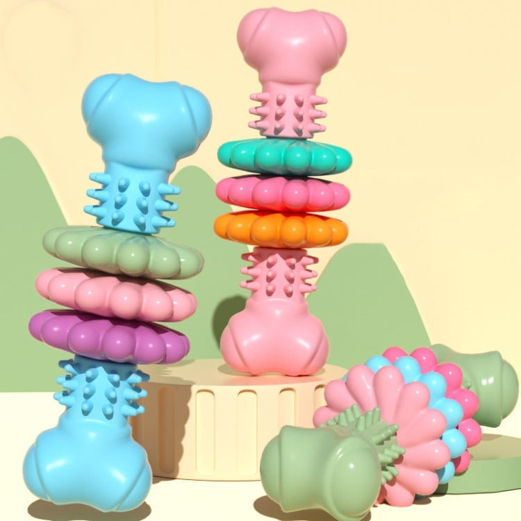 BG5056 TPR Pet Chewing Toy in bone shape, designed for dogs, showcasing its durable TPR material and convex point design for dental cleaning.