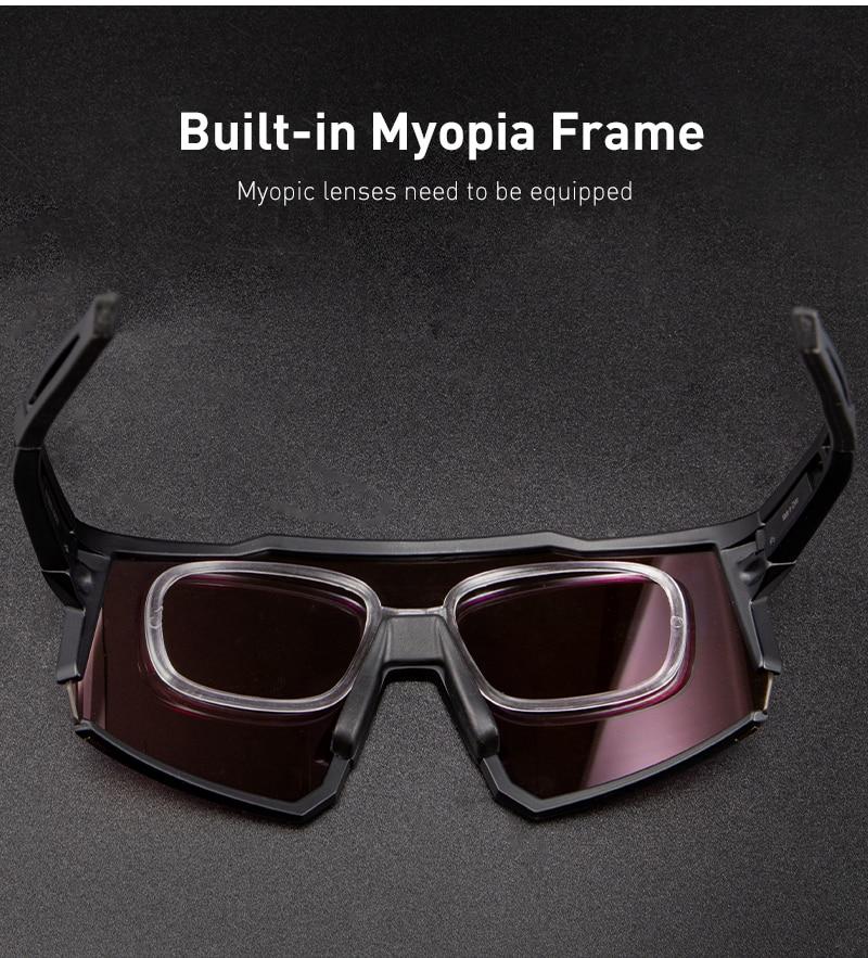 Bicycle Sports Glasses featuring UV400 protection, with five interchangeable lenses and a lightweight TR-90 frame, suitable for cycling and outdoor activities.