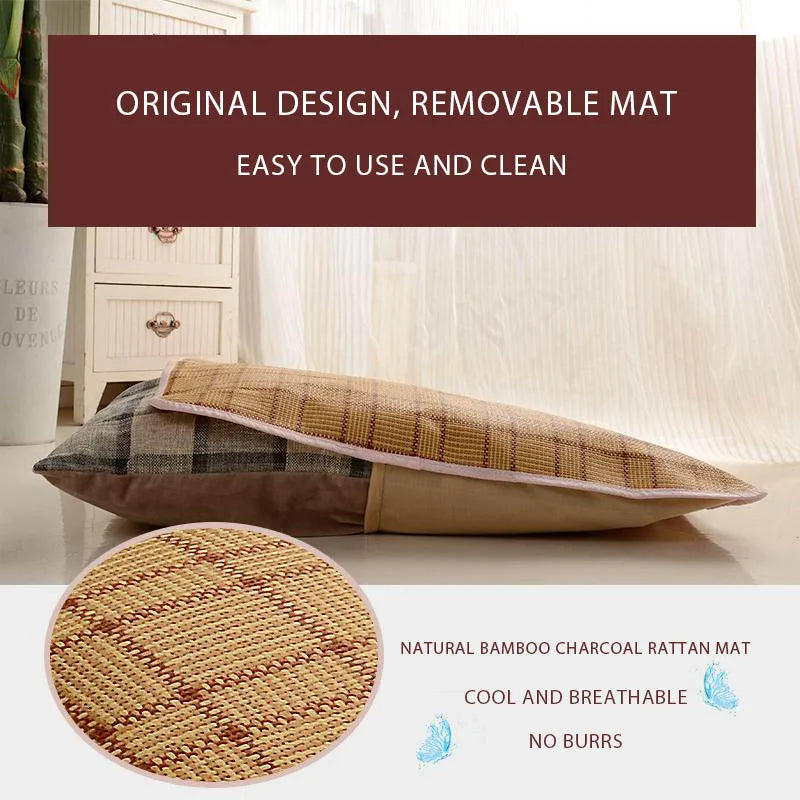 Big Dog Bed Removable Pet Sofa Bed featuring soft flannel and Arctic velvet, designed for small, medium, and large dogs with a waterproof bottom.